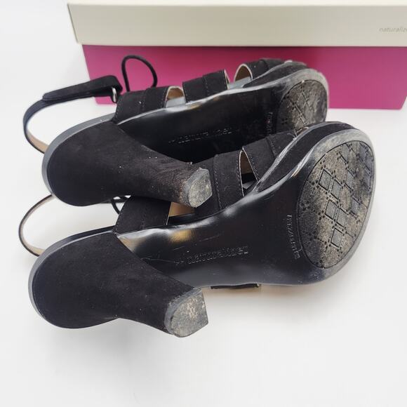 Naturalizer Womens Desi Dress Pumps Sandals 6 Black Suede Slingback Party Work - Picture 9 of 11